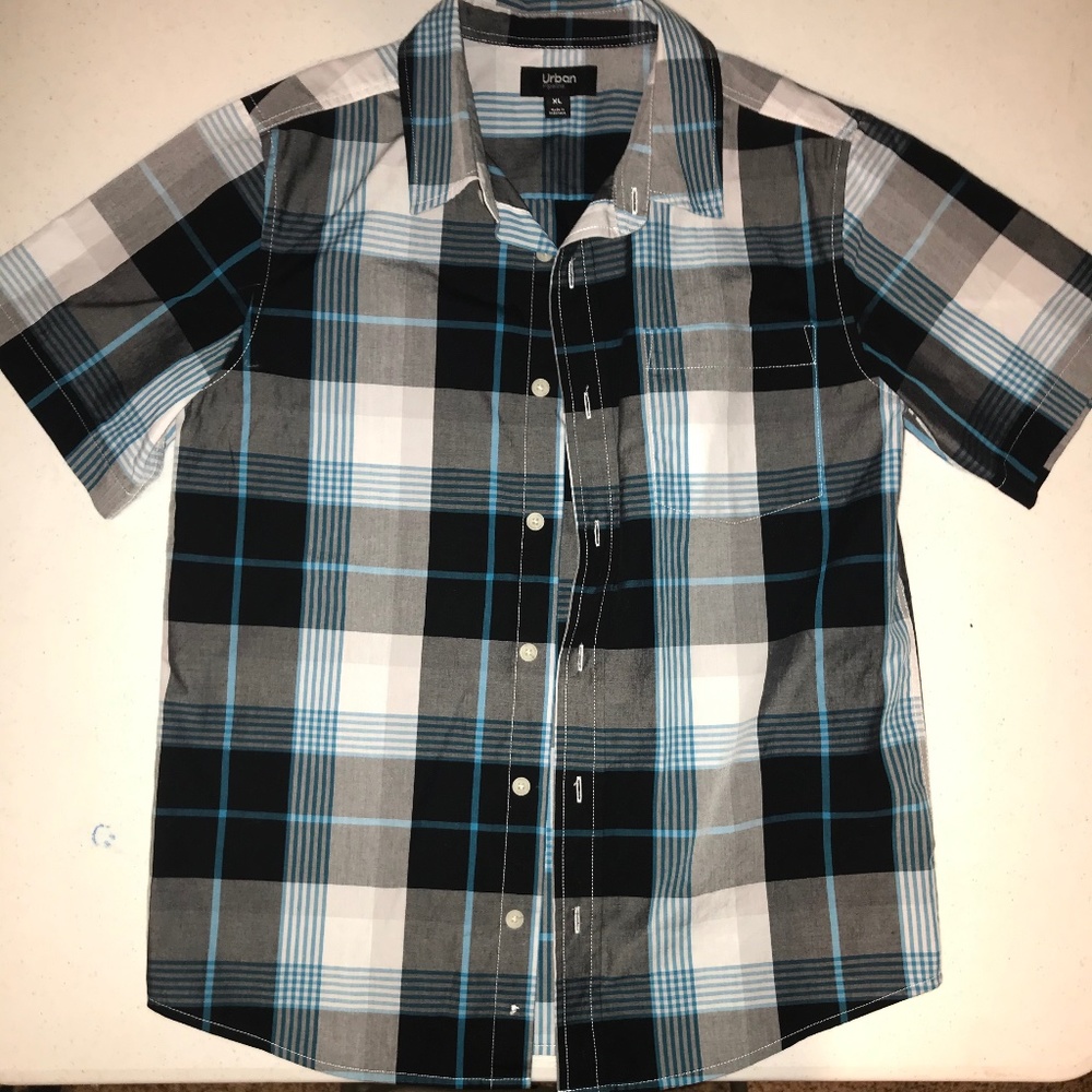 Plaid Button-Down Shirt